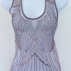 BKE Boutique Beaded Razor Back Tank